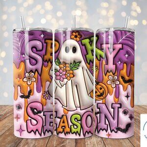 3D Ghost Tumbler, Spooky Season Tumbler, Halloween Ghost 20oz Tumbler,